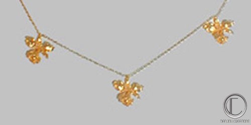 Collier 3 ORKIDEES .OR 750/1000.