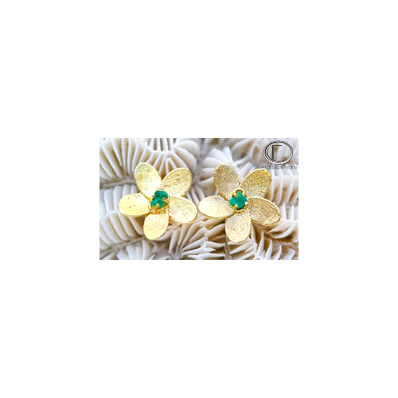Boucle Emeraude brut.Or 750/1000