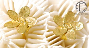 Boucles fleur d' eden. Or 750/1000