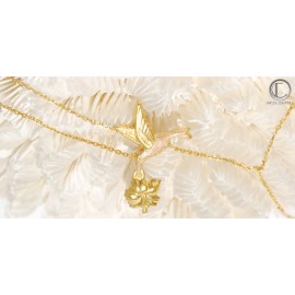 Bracelet Main Colibri Hibiscus.or750/1000