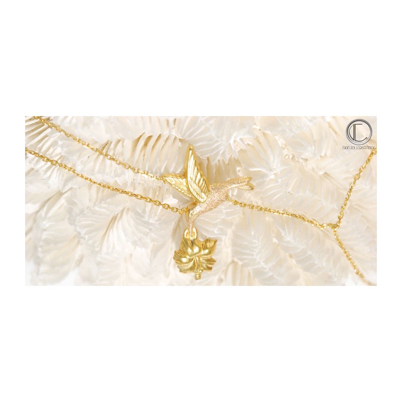 Bracelet Main Colibri Hibiscus.or750/1000