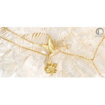 Bracelet Main Colibri Hibiscus.or750/1000