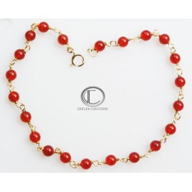 BRACELET AGATHE CORNALINE .OR 750/1000