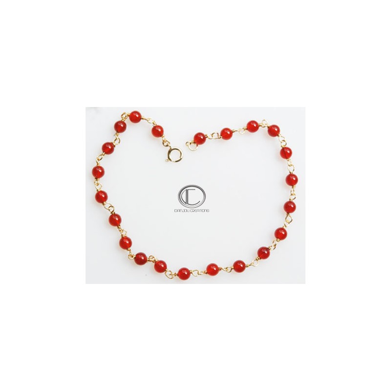 BRACELET AGATHE CORNALINE .OR 750/1000