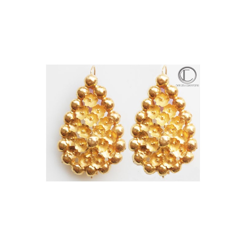 Boucles d' oreilles Tété nègrèsse ovale.Or 750/1000