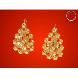 Boucles tétée négrésse ovale. or 750/1000