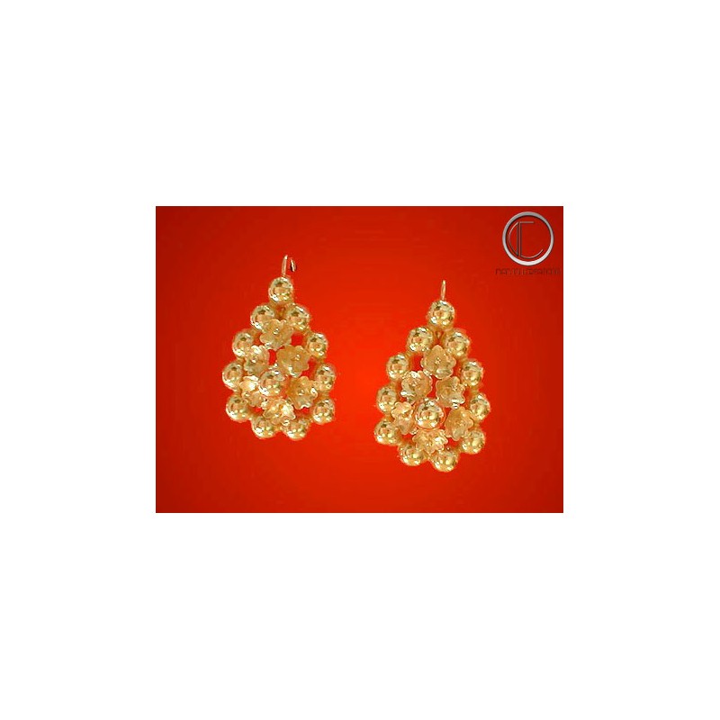 Boucles tétée négrésse ovale. or 750/1000