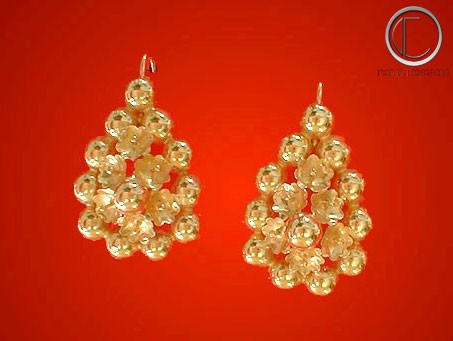 Boucles d' oreilles Tété nègrèsse  ovale.Or 750/1000