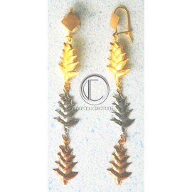 Boucles d'oreilles balisiers  3 ors .OR 750/1000