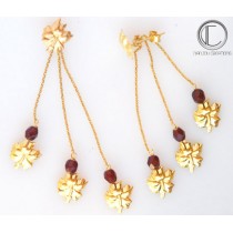 Boucles Pendants Hibiscus.or 750/1000
