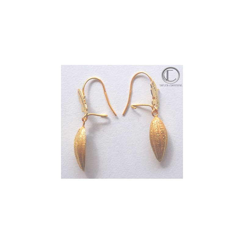 BOUCLES CABOSSES DE CACAO.Or 750/1000