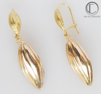 copy of EARRINGS DENT OF COCOA. 750/1000 Gold