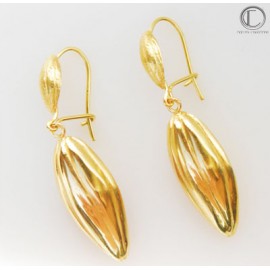 BOUCLES CABOSSES DE CACAO.Or 750/1000