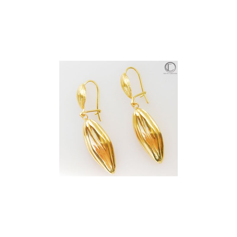 BOUCLES CABOSSES DE CACAO.Or 750/1000
