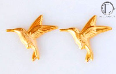 Boucles d' oreilles colibris.OR 750/1000
