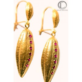 BOUCLES CABOSSES DE CACAO.Or 750/1000