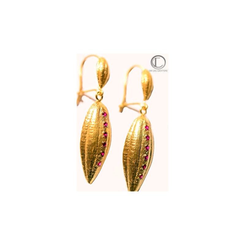BOUCLES CABOSSES DE CACAO.Or 750/1000