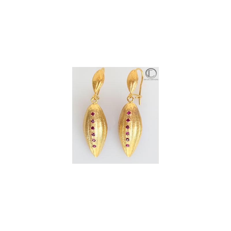EARRINGS DENT OF COCOA. 750/1000 Gold