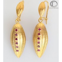 BOUCLES CABOSSES DE CACAO.Or 750/1000