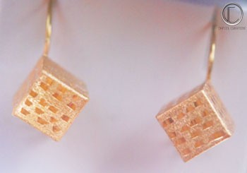 Boucles d' oreilles cubes.Or 750/1000