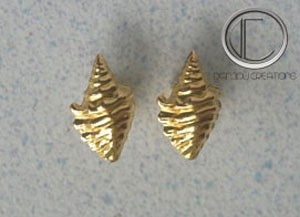 pendientes de caracola.Oro 750/1000