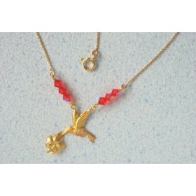 collier colilbri-hibiscus.Or 750/1000