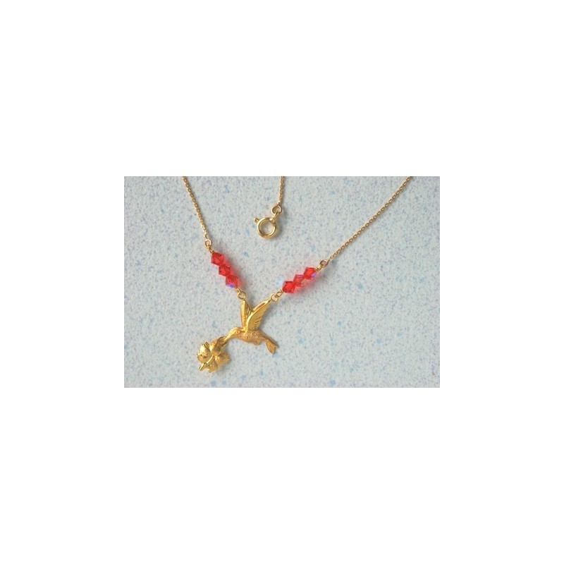 collier colilbri-hibiscus.Or 750/1000