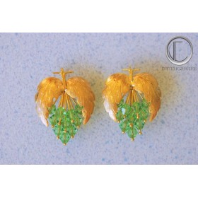 Boucles d'oreilles vignes.Or 750/1000