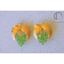 Boucles d'oreilles vignes.Or 750/1000