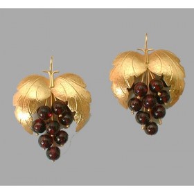 Boucles d'oreilles vignes.Or 750/1000