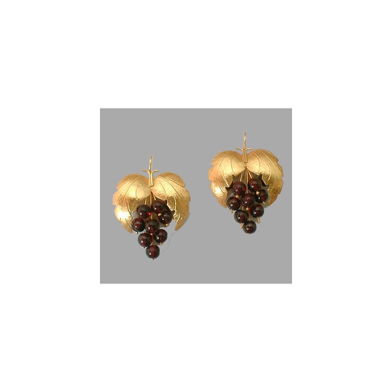 Boucles d'oreilles vignes.Or 750/1000