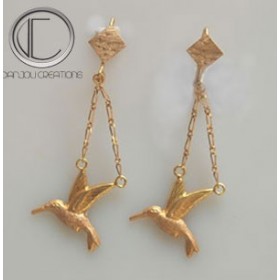 Boucles d'oreilles colibris.OR 750/1000