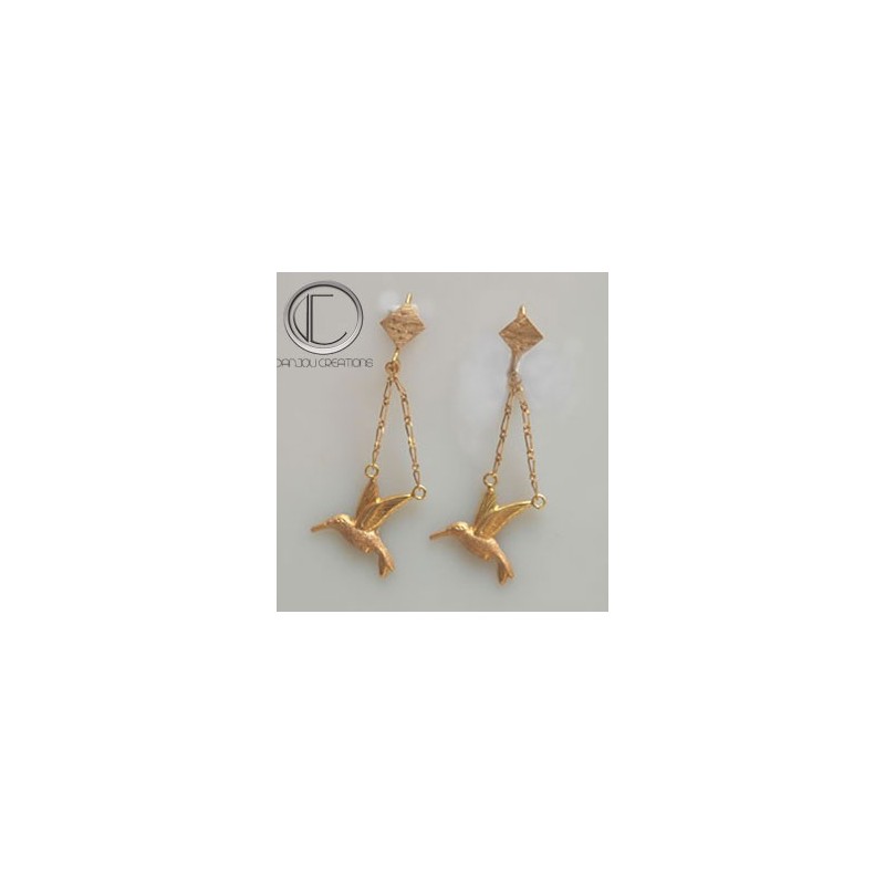Boucles d'oreilles colibris.OR 750/1000
