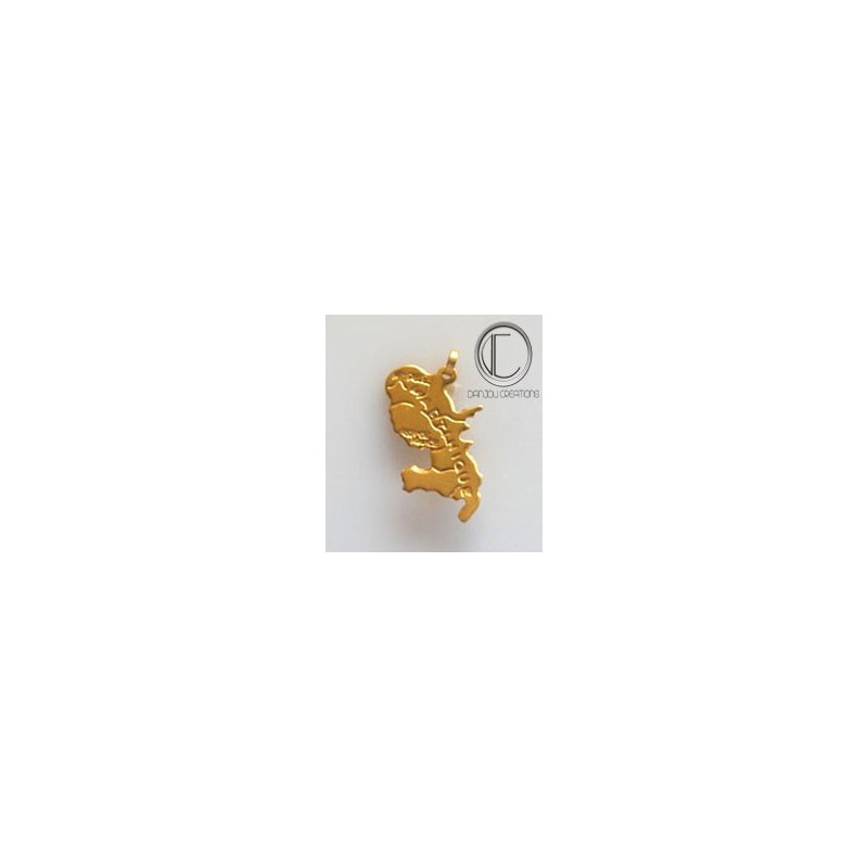 martinique card pendant.Gold 750/1000