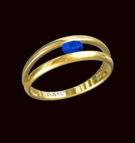 750/1000 GOLD SAPPHIRE RING
