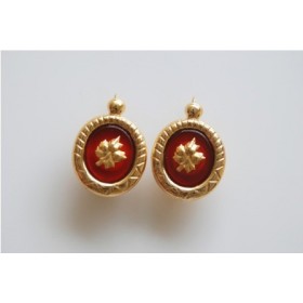 Hibiscus Earrings.18cts Gold 750/1000