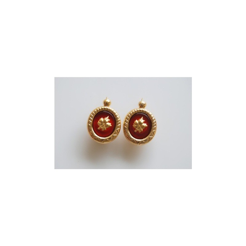 Hibiscus Earrings.18cts Gold 750/1000
