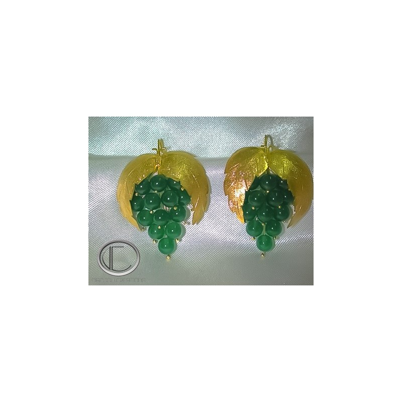 Boucles d'oreilles vignes.Or 750/1000