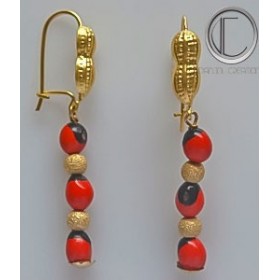 Boucles d'oreilles cacahuetes reglisse.Or 750/1000