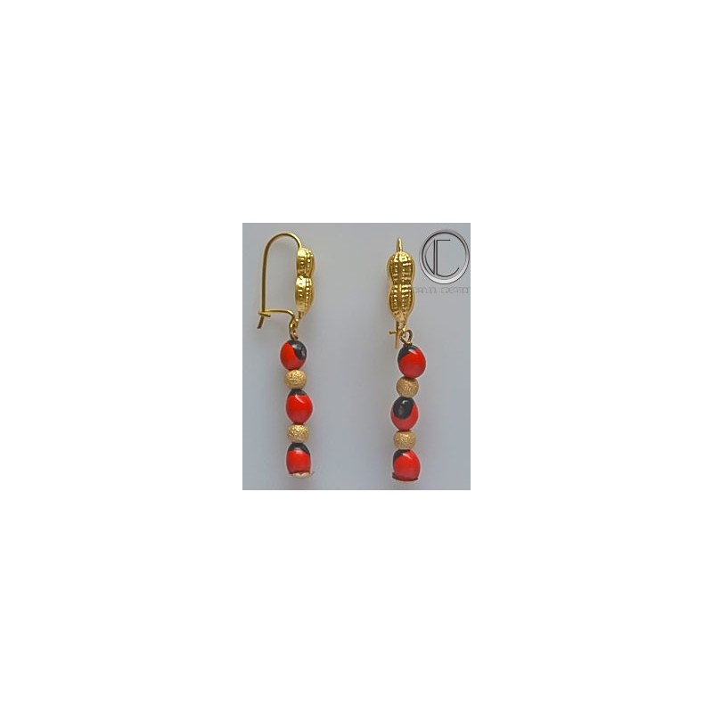 Boucles d'oreilles cacahuetes reglisse.Or 750/1000