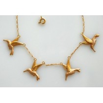 Collier colibris.Or 18carats.