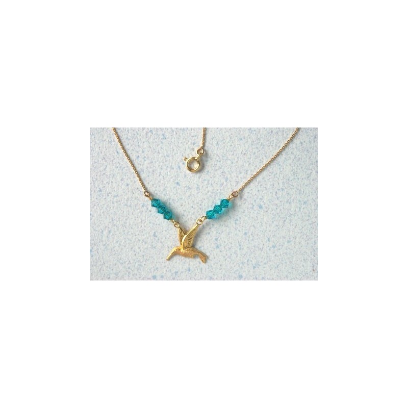 Collier colibris.Or 750/1000