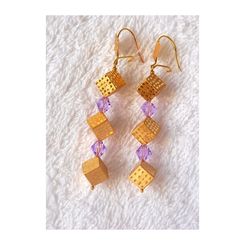Cube earrings.Gold 750/1000