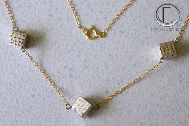 Collier Cubes .Or 750/1000