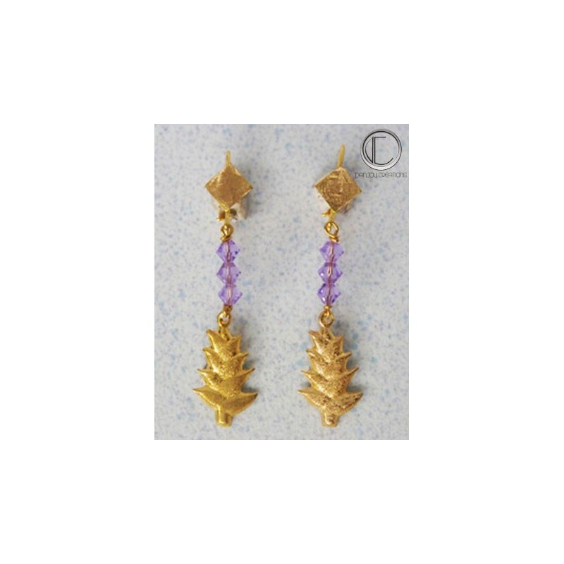 Balisier Earrings.18cts Gold 750/1000