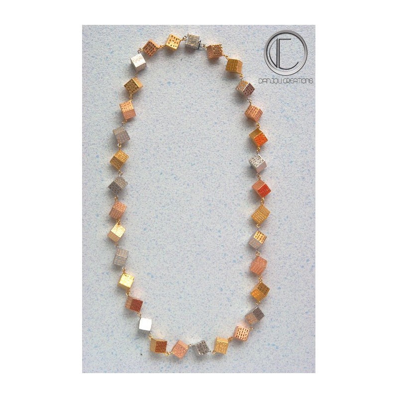 Collier Cubes .Or 750/1000