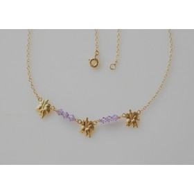 Collier hibiscus.Or 750/1000