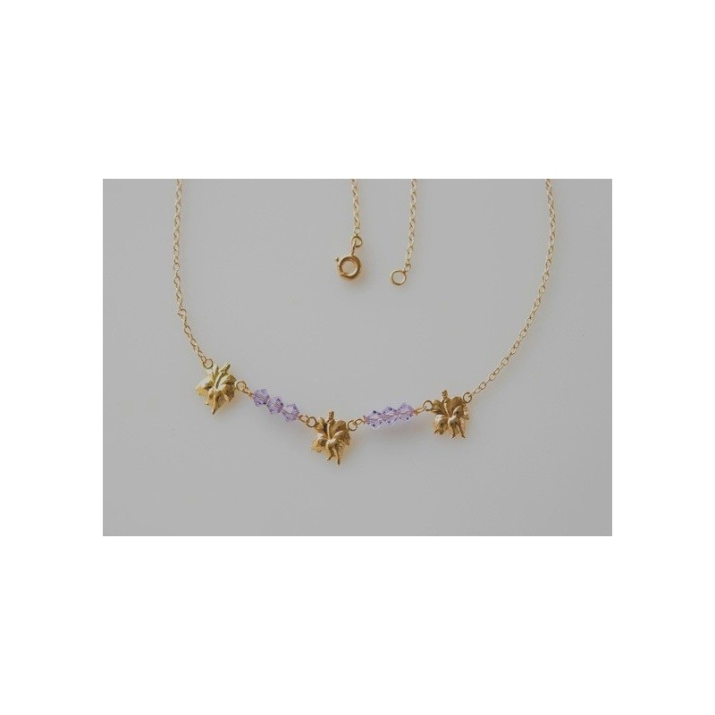 Collier hibiscus.Or 750/1000