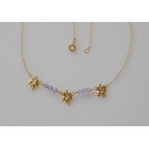 Collier hibiscus.Or 750/1000