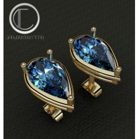 Blue Topaz london Earrings.Or 750/1000